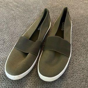 Green slip on sneaker